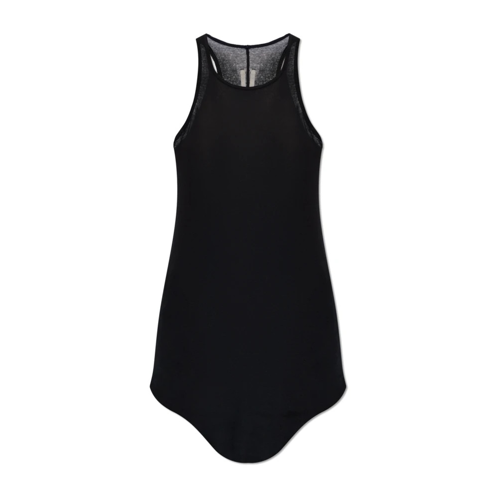 Rick Owens Women's Black Sleeveless Tops, M, Basic Rib Tank