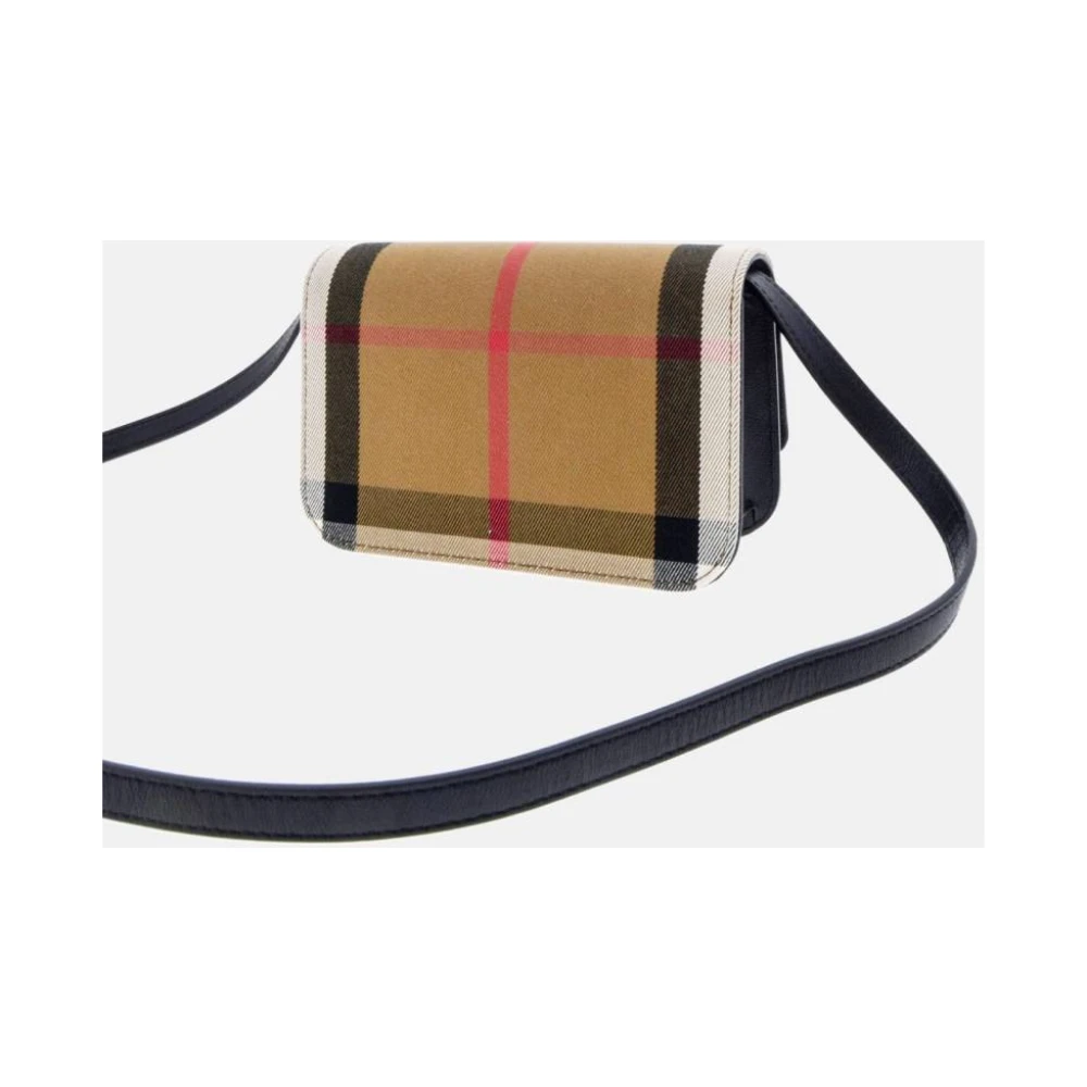 Burberry Zwarte leren schoudertas House Check Black Dames