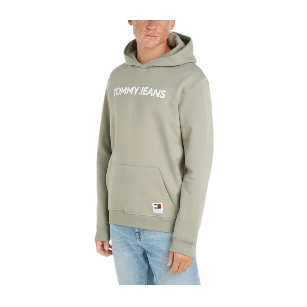 Tommy Hilfiger Men's Gray Hoodies, L, Classic Cotton Sweatshirt