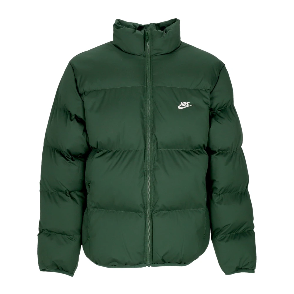 Nike Men's Green High Neck Puffer Jacket Fir/White - Outdoor - L - Sport