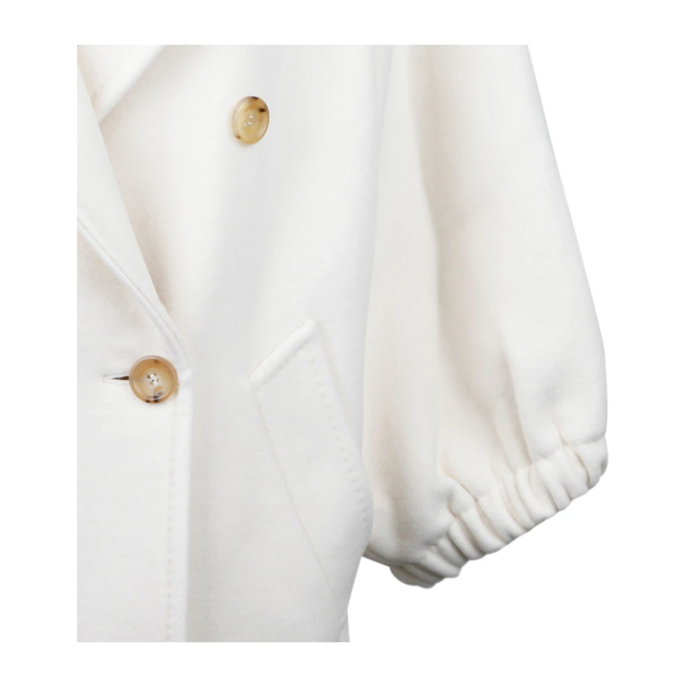 Max Mara Double-Breasted Coats White Dames