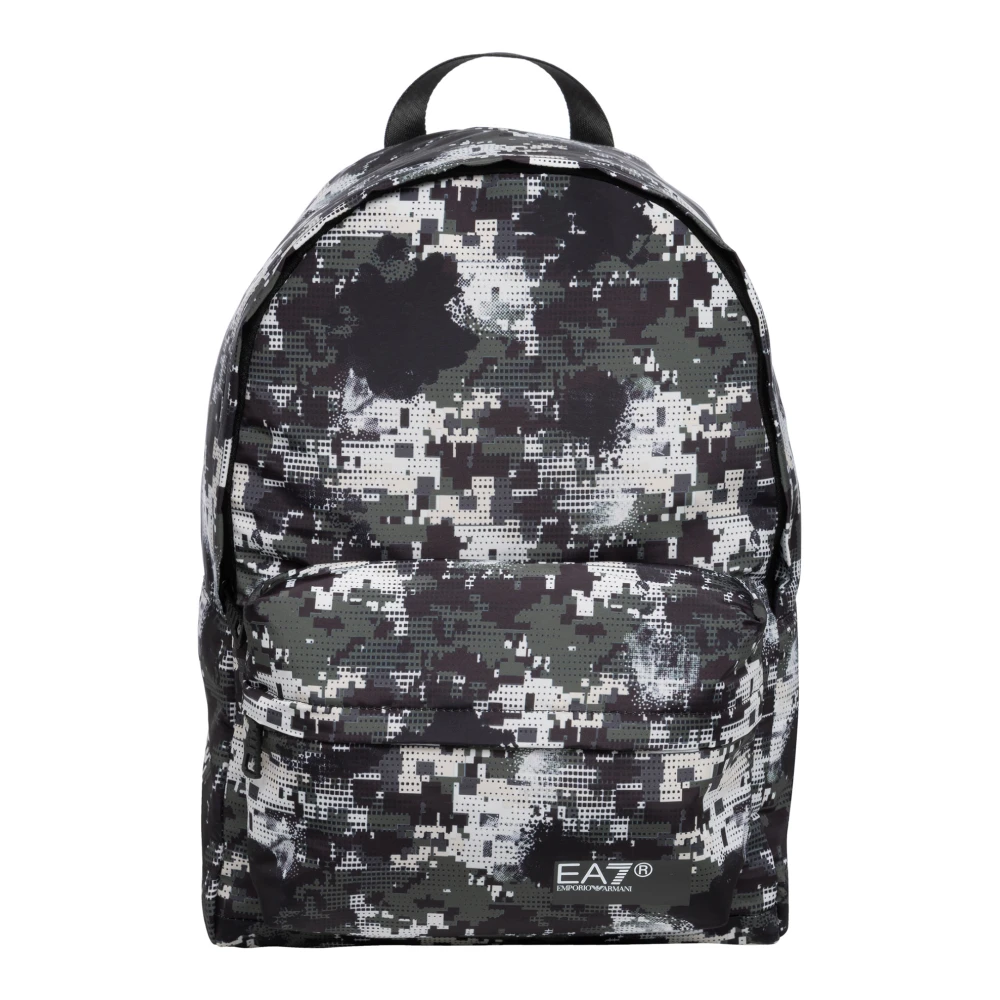 Emporio Armani EA7 Abstract Multicolor Rits Rugzak Black Heren