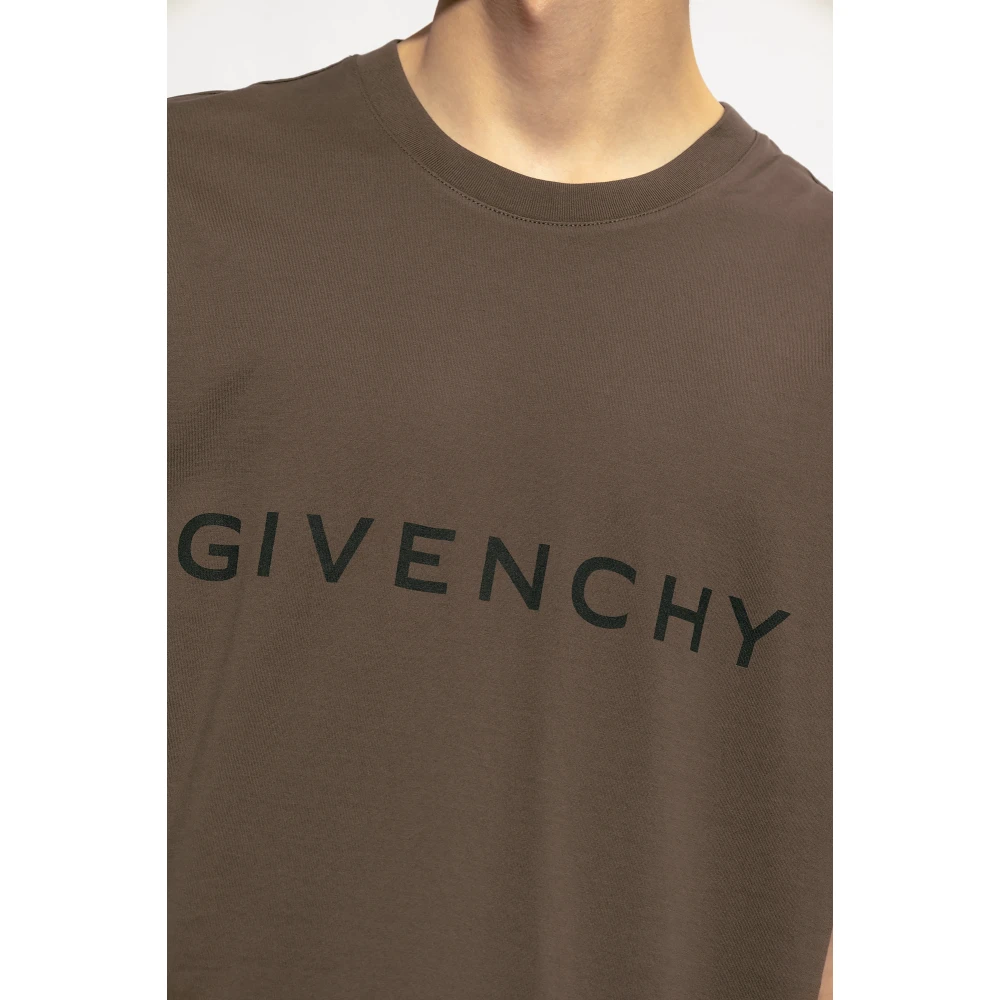 Givenchy T-shirt met logo Green Heren