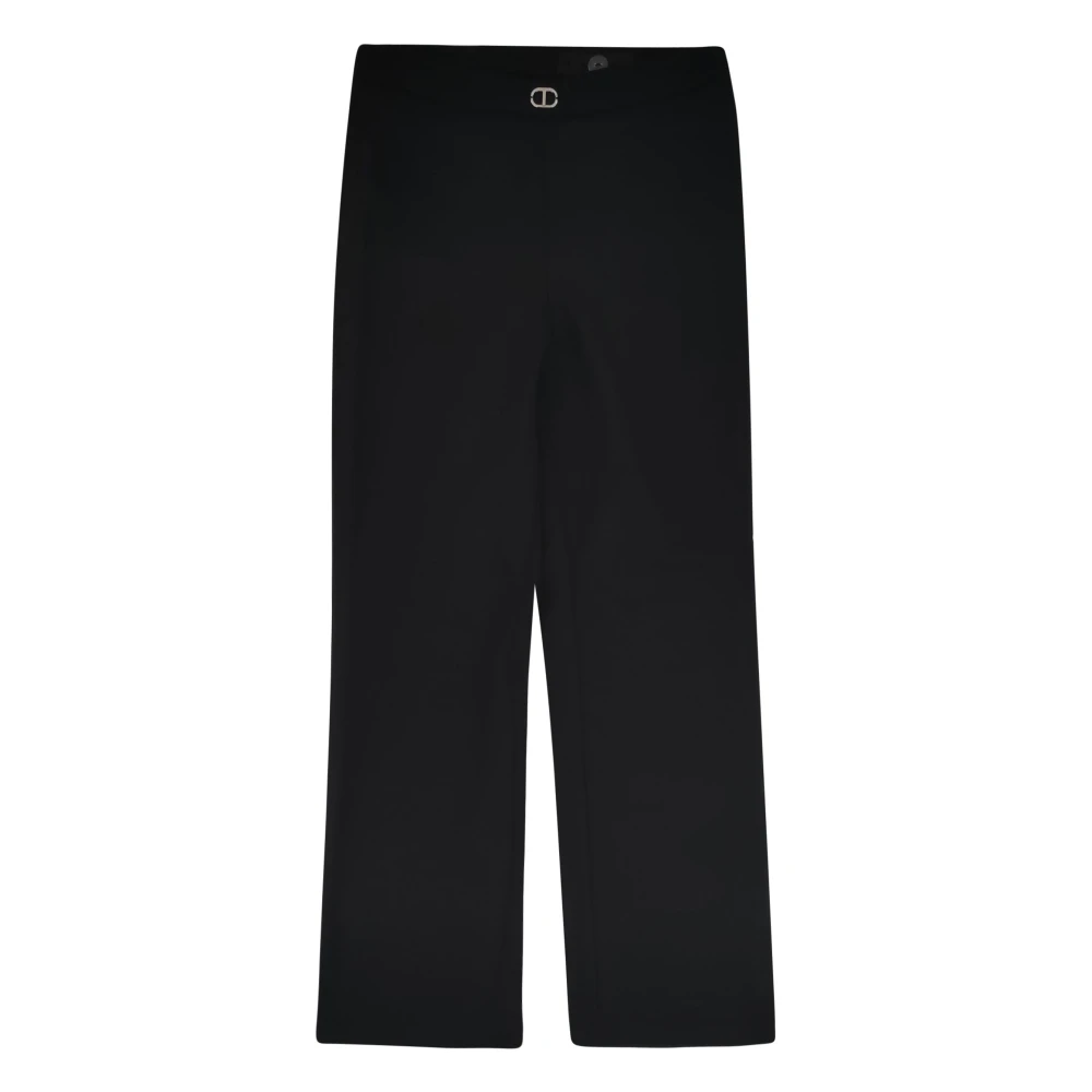 Twinset Girls Black Trousers, 16 Y, Flared Viscose Trousers