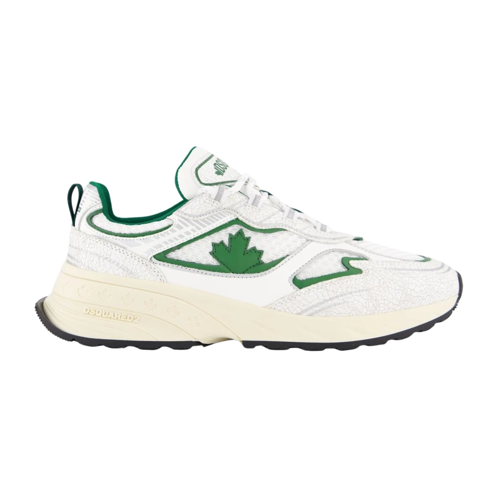 Dsquared2 Men's White Sneakers, 10 Uk, Low Top Lace-Up Trainers
