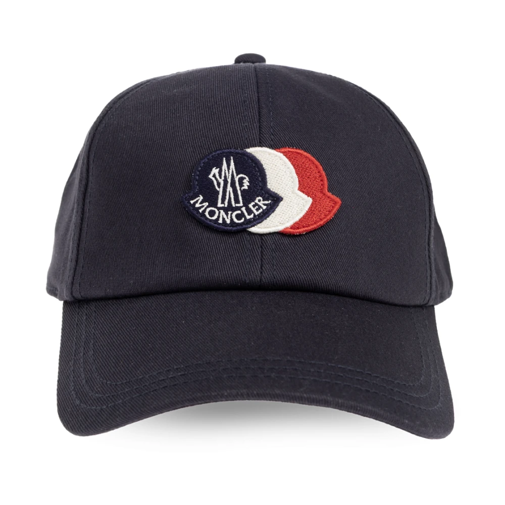 Moncler Men's Blue Hats & Caps, One Size, Logo-Patch Baseball Cap