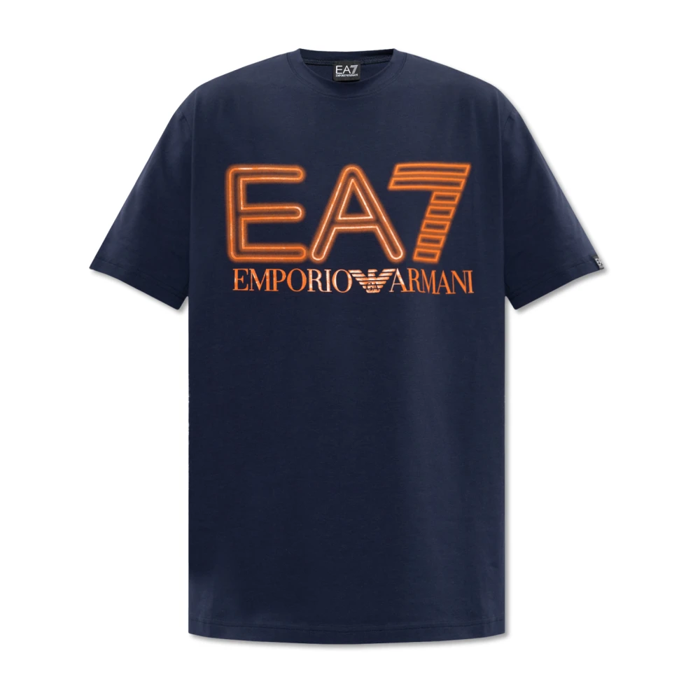 Emporio Armani EA7 T-shirt met logo Blue Heren