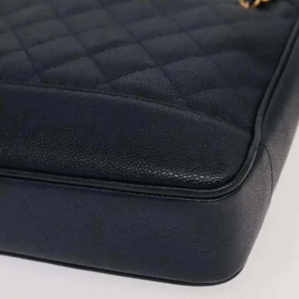 Chanel Vintage Pre-owned Leather chanel-bags Blue Dames