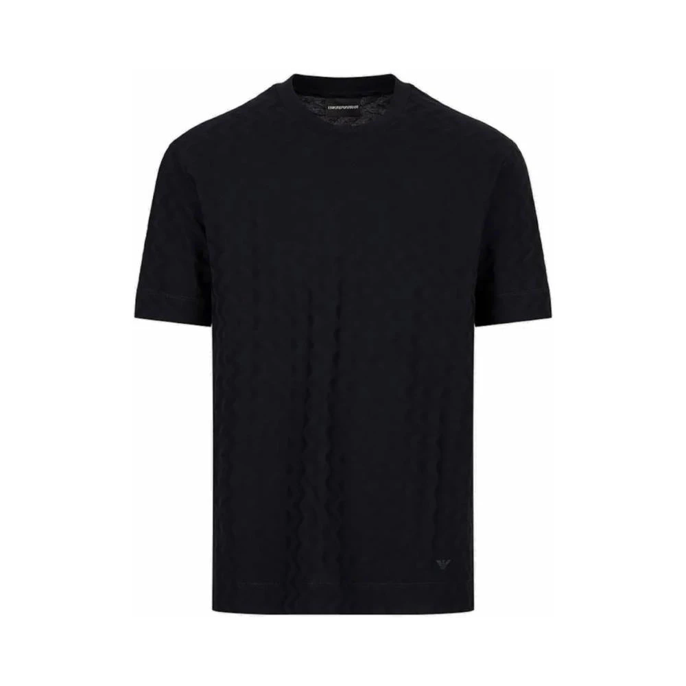 Armani Ronde hals Jacquard T-shirt Blue Heren