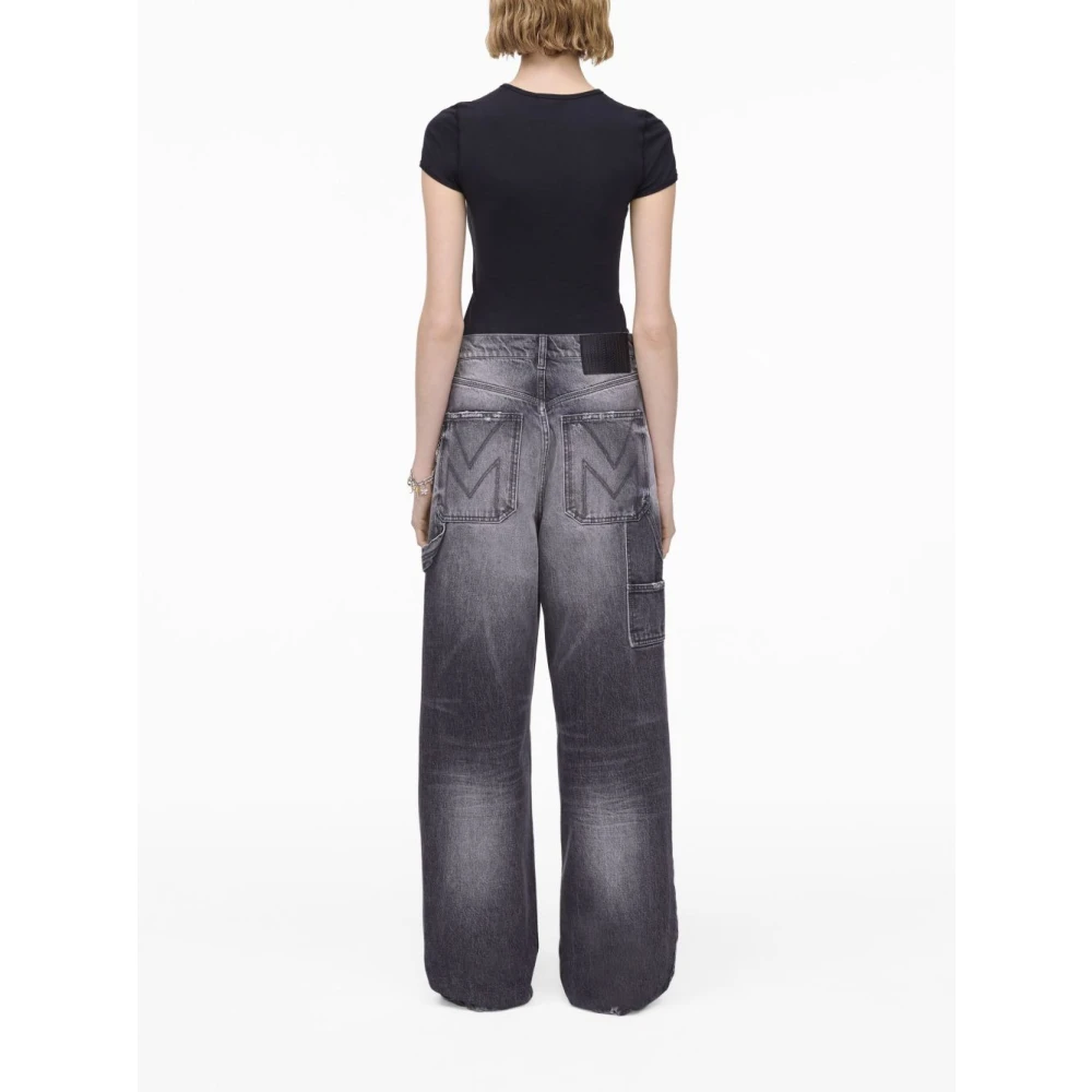 Marc Jacobs Zwarte Gewassen Oversize Denim Jeans Black Dames