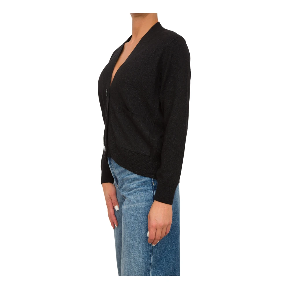 Armani Exchange Zwarte Cardigan Trui Stijlvolle Mode Black Dames