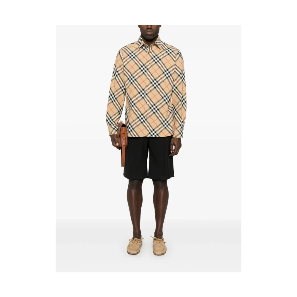 Burberry Beige Button-Up Overhemd Lange Mouwen Beige Heren