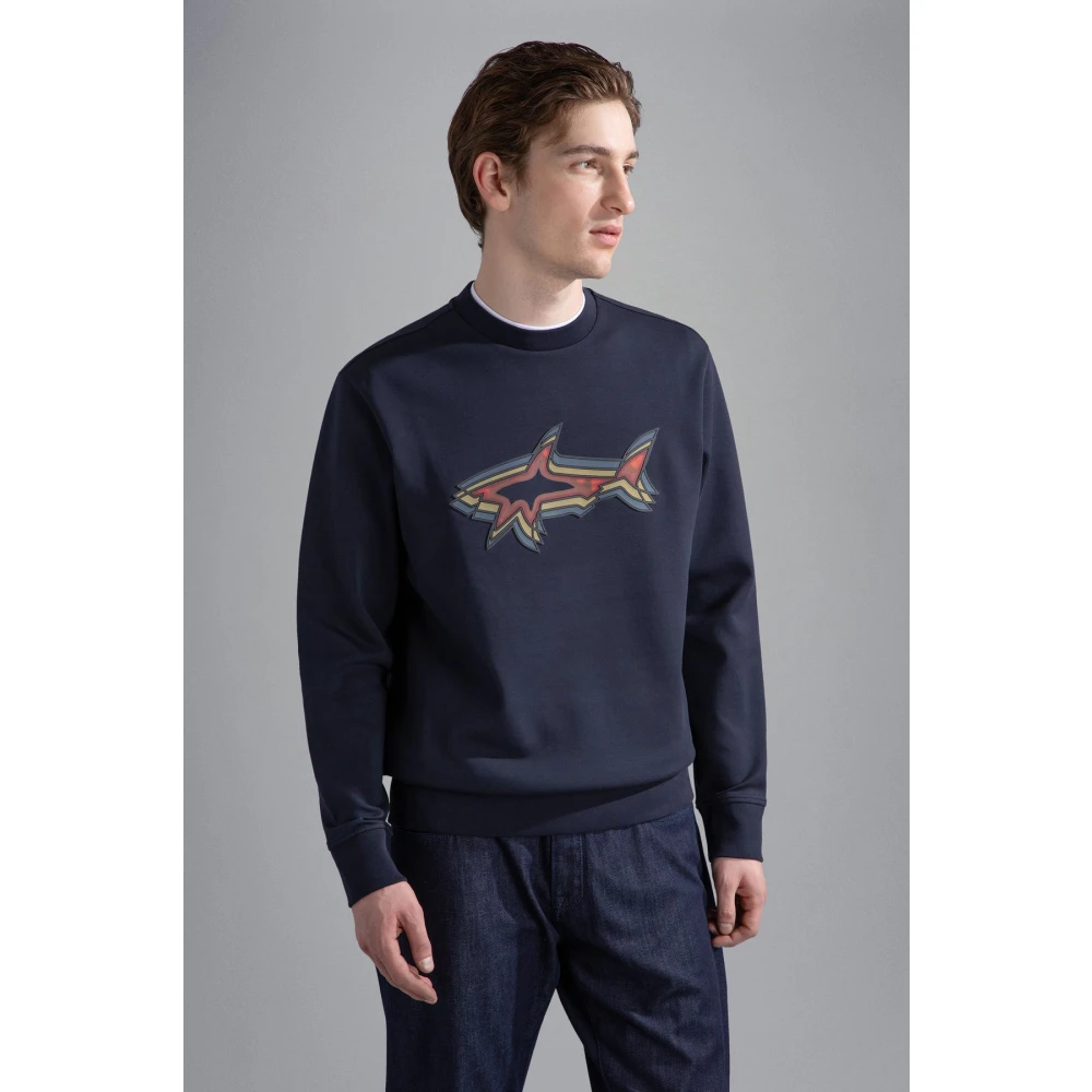 PAUL & SHARK Navy Katoenmix Regular Fit Sweatshirt Blue Heren
