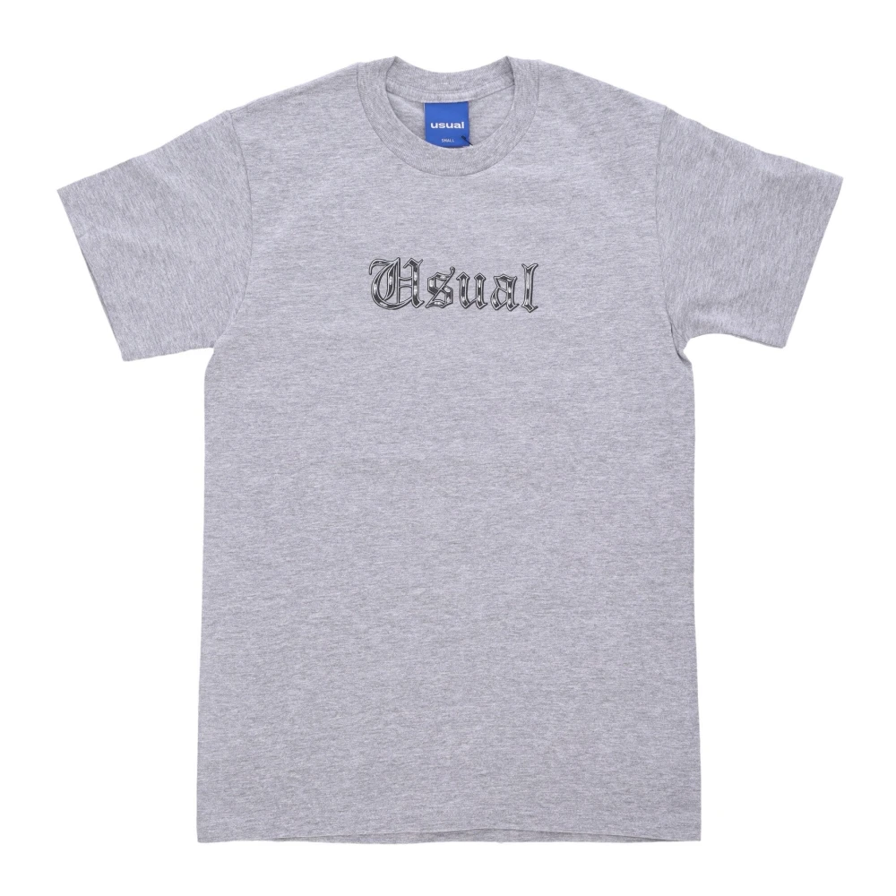 Usual Heather Grey Barrio Tee Ronde Hals Korte Mouw Gray Heren