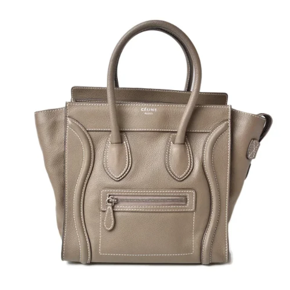 Celine Vintage Pre-owned Leather handbags Gray Dames