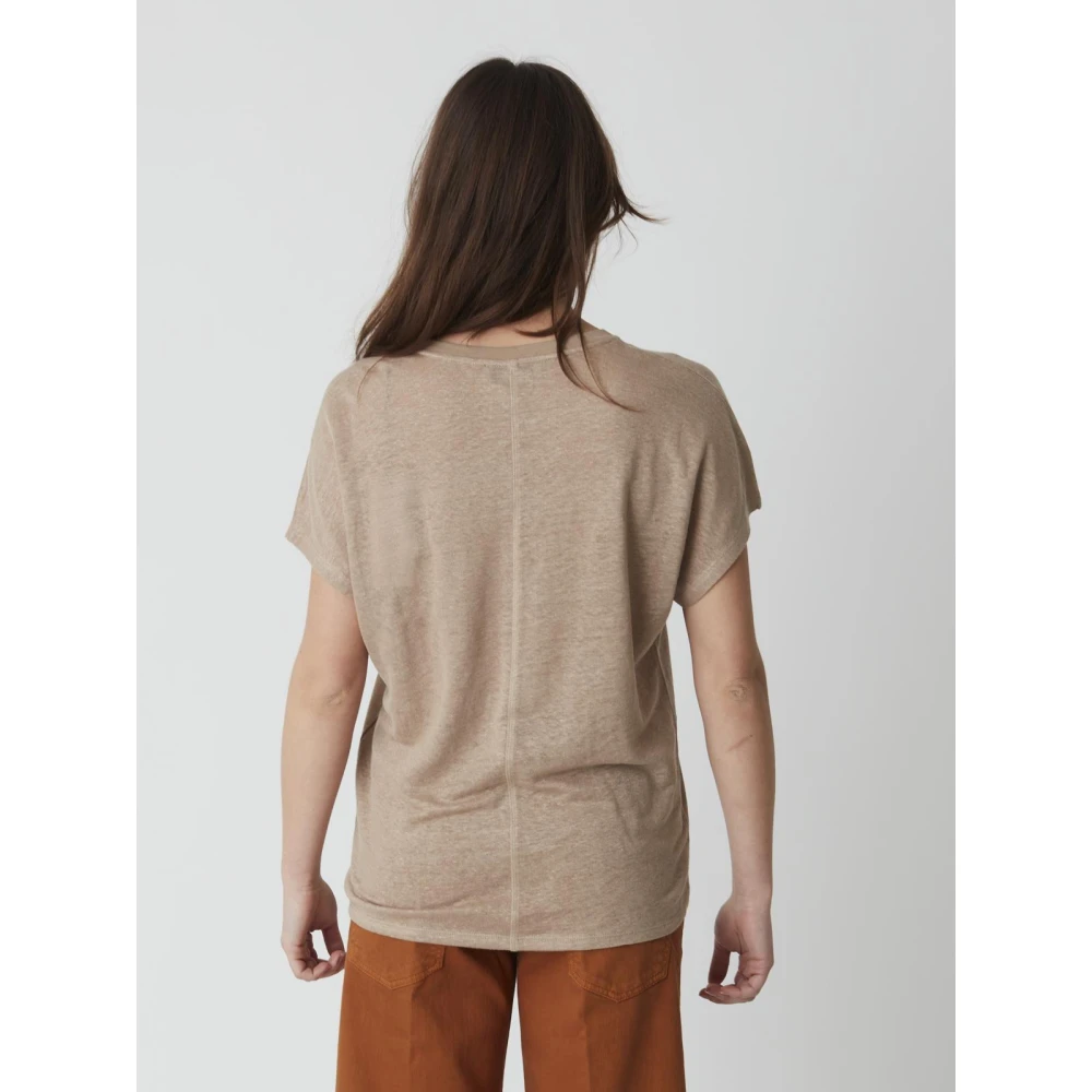Alpha Studio Dames V-Hals T-Shirt Brown Dames