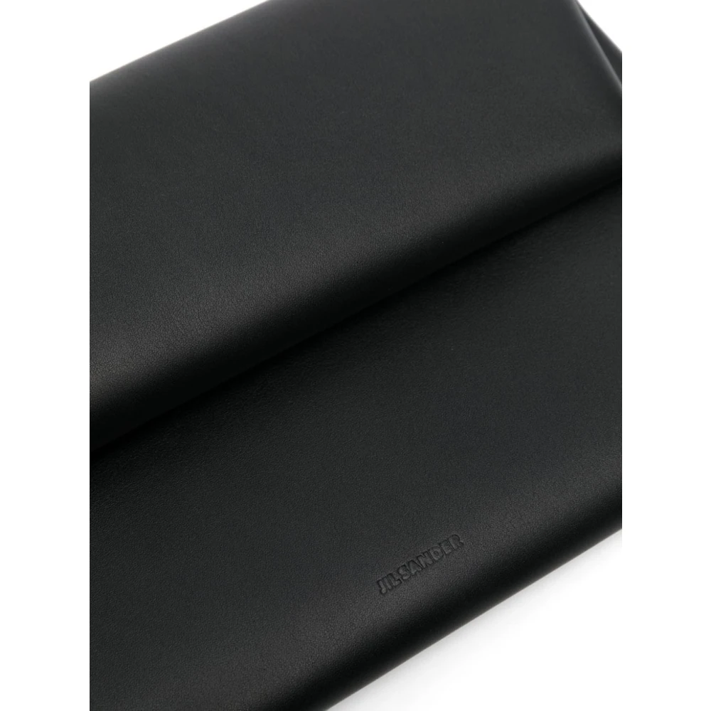 Jil Sander Zwarte Leren Schoudertas Black Heren