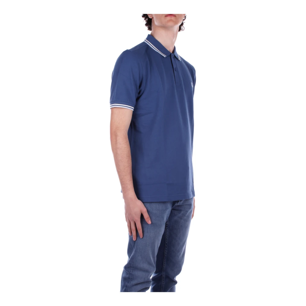 Fred Perry Blauwe Logo Front T-shirts en Polo's Blue Heren