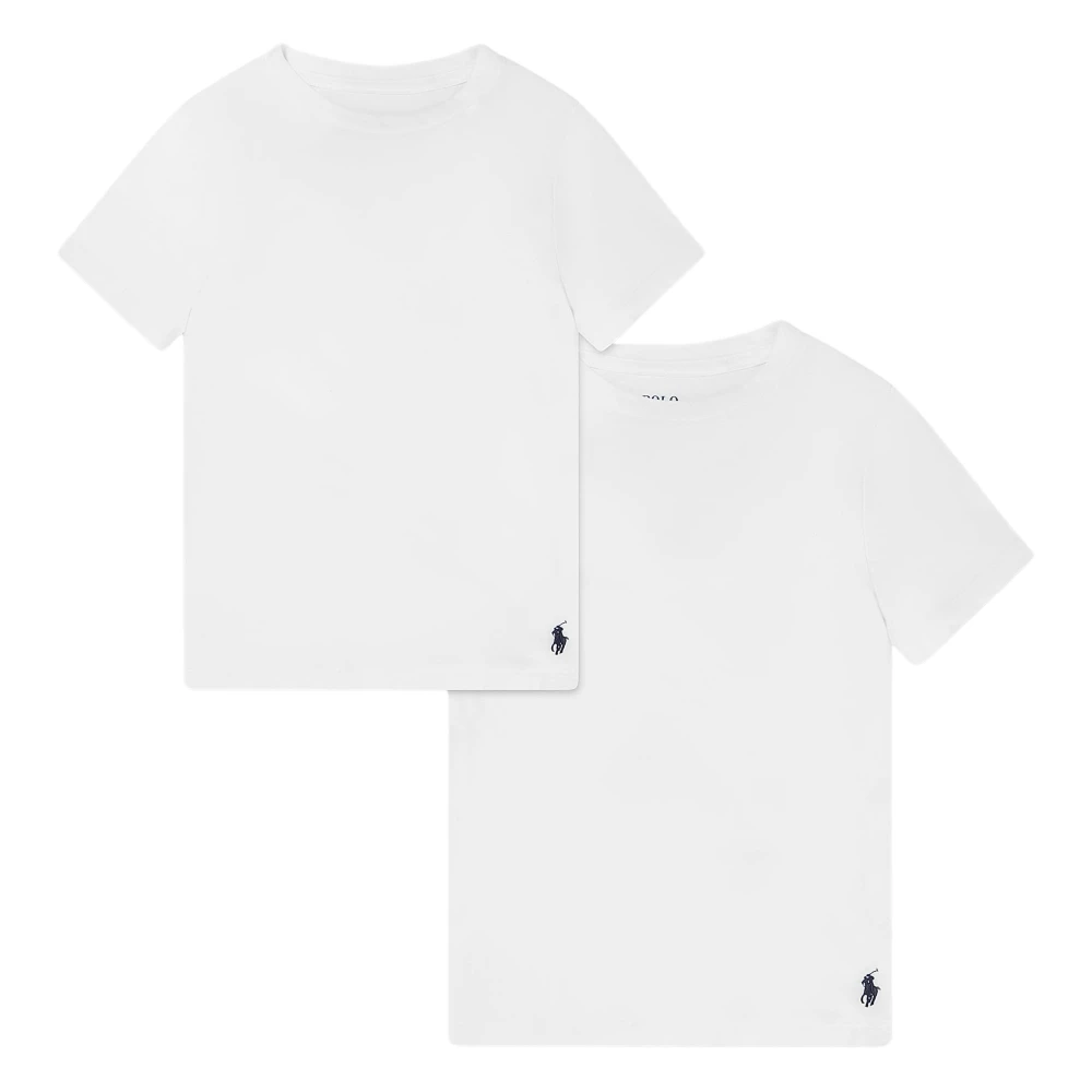 Ralph Lauren Boys White Kids Short Sleeve T-Shirts, 8 Y, 2 Pack T-Shirts Set