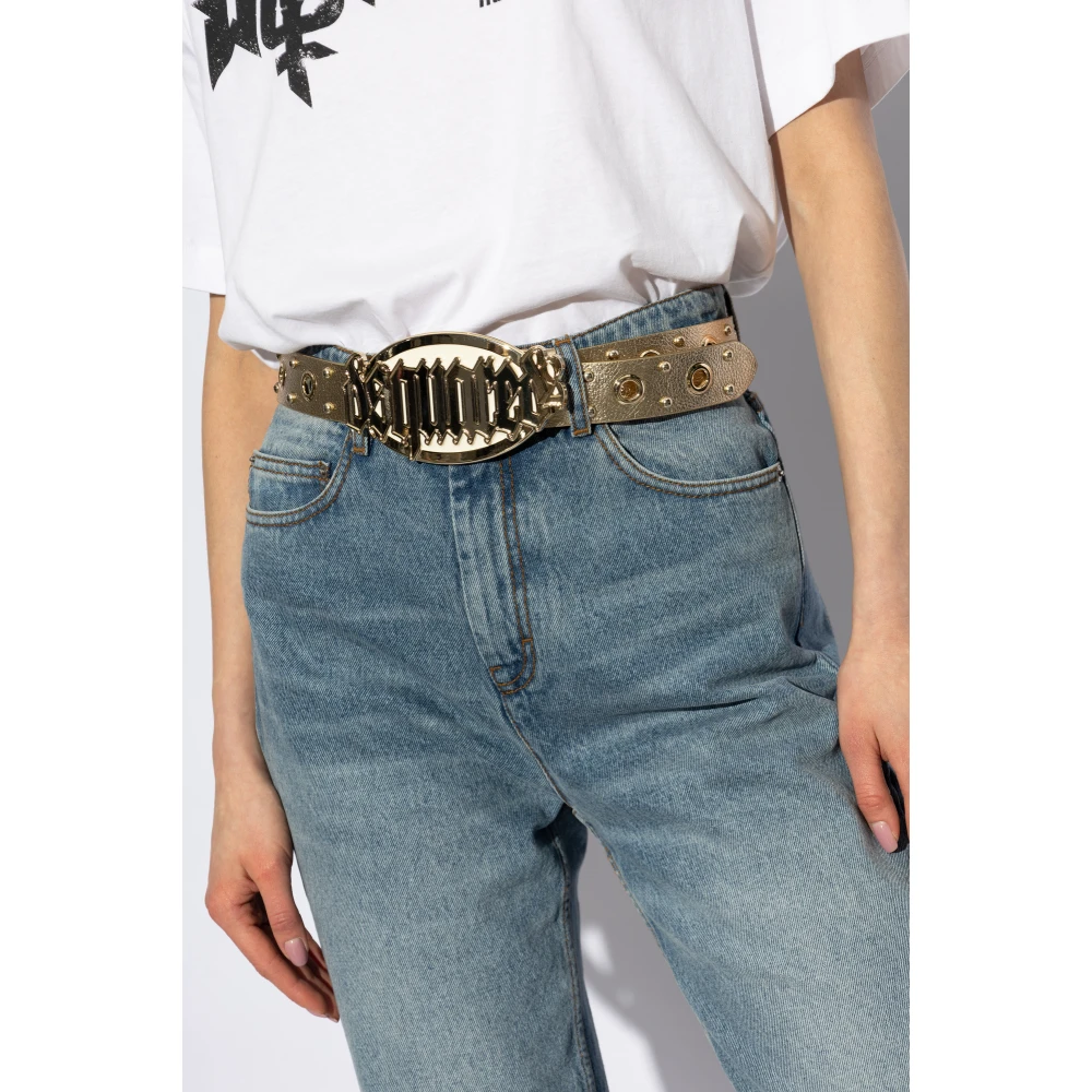 Dsquared2 Leren riem met studs Yellow Dames