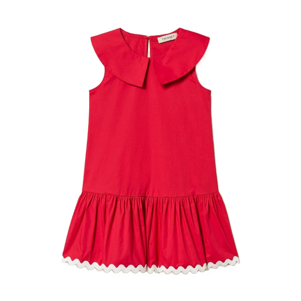 Twinset Girls Purple Dresses, 6 Y, Dress With Ruffle Collar