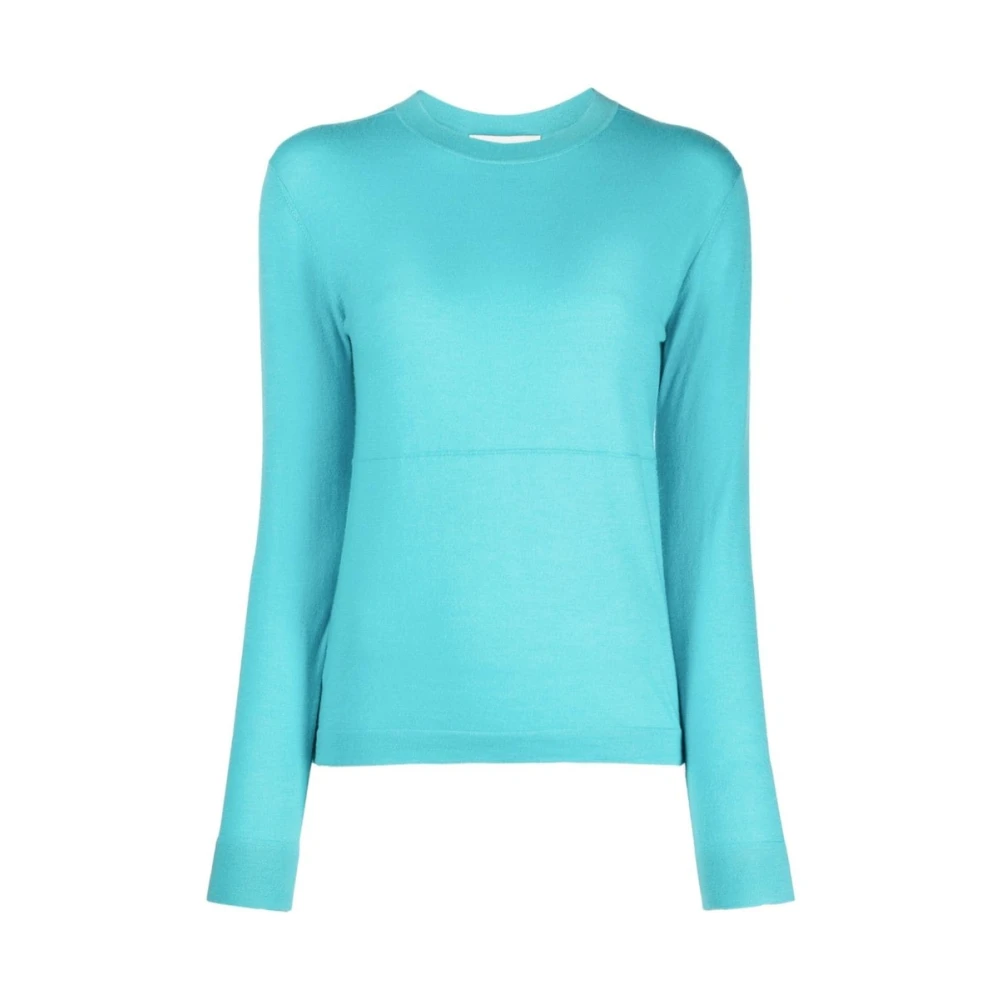 Lisa Yang Aqua Blauwe Cashmere Crew-Neck Sweater Blue Dames