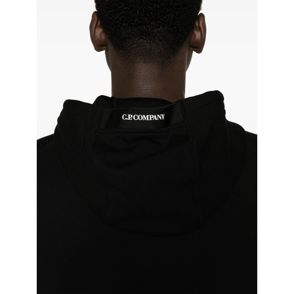 C.P. Company Zwarte fleece hoodie Black Heren