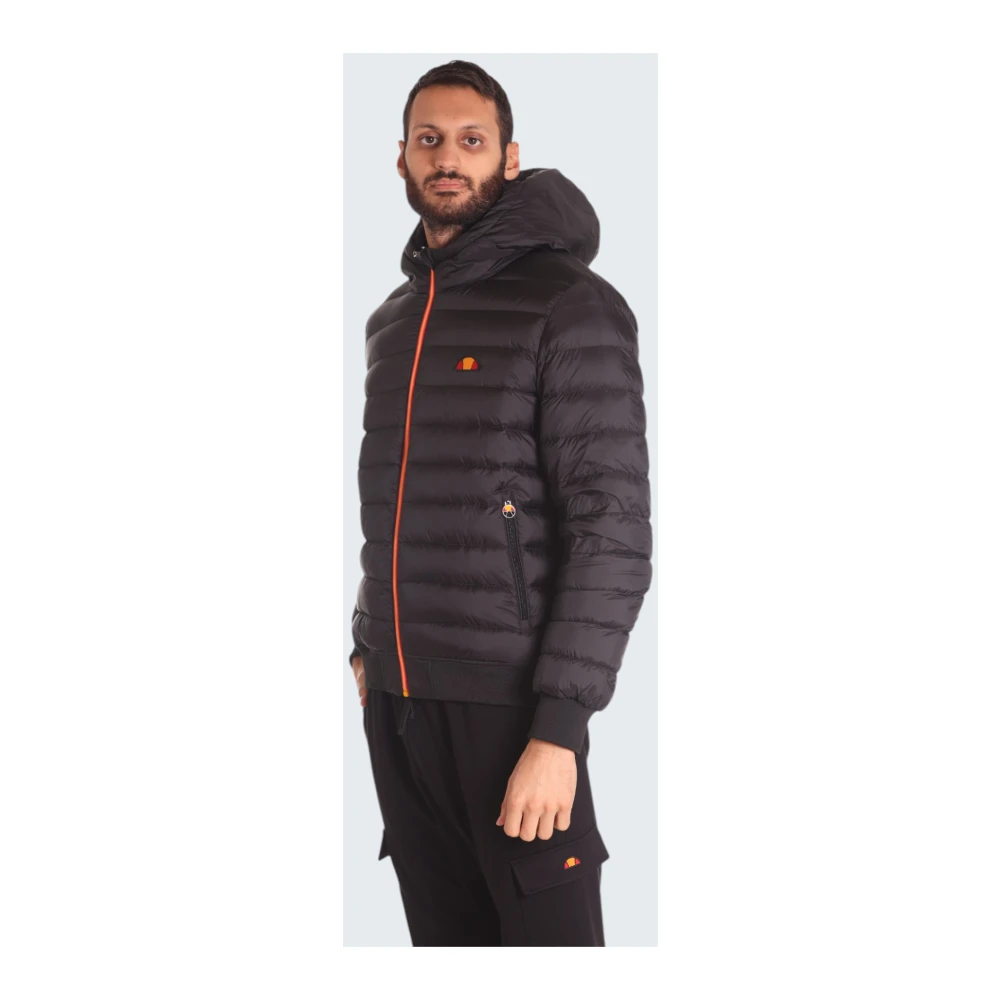 Ellesse Gewatteerde Lichtgewicht Zwarte Jas Black Heren