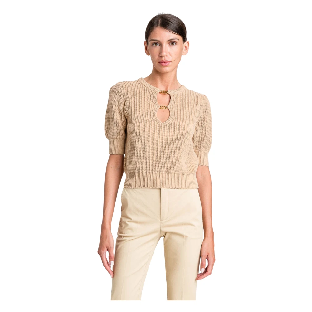 Twinset Katoenen Micro-Pull Set Beige Dames