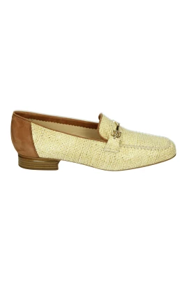 Gula Slip-Ons med Läder och Mocka