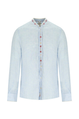 chemise-en-lin-bleu-a-col-mandarin