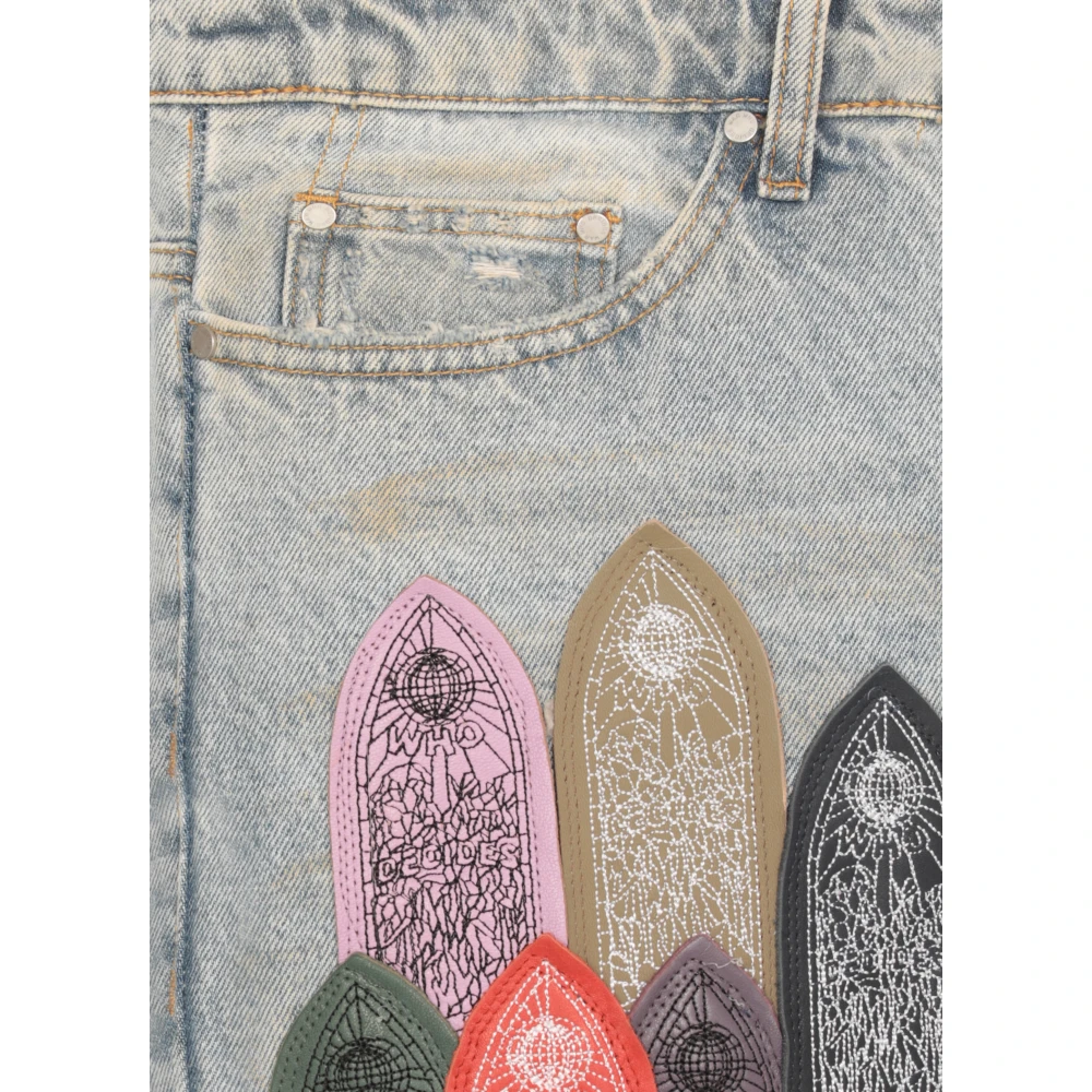 Who Decides War Lichtblauwe Katoenen Jeans Vintage Stijl Blue Heren