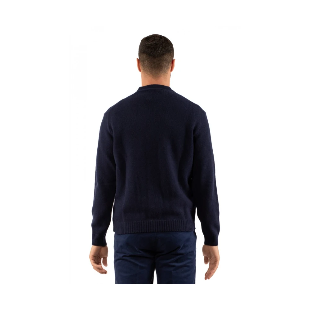 Daniele Fiesoli Heren Cardigan in Klassieke Stijl Blue Heren