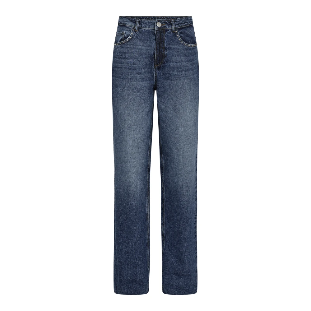 MOS MOSH Chrome Jeans met Stenen Versieringen Blue Dames