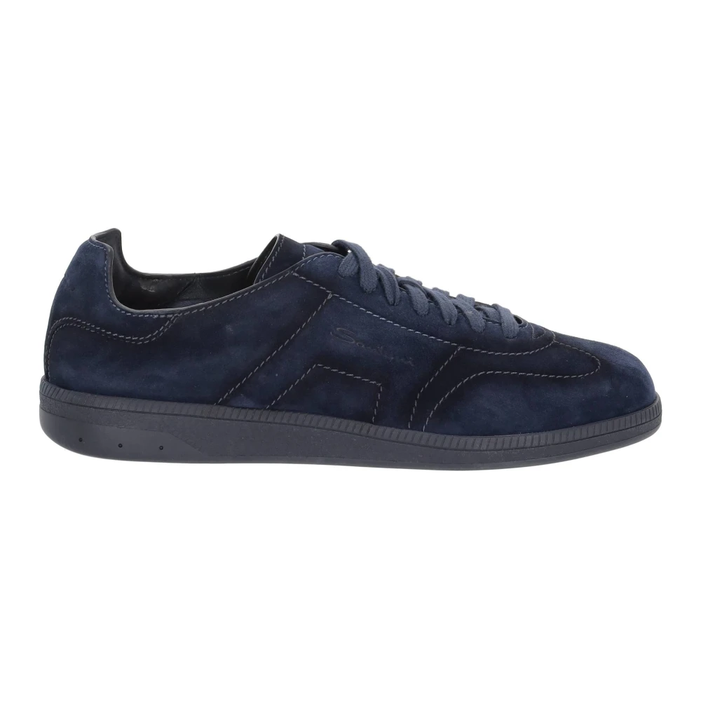 Santoni Blauwe Suède Sneakers Olympic Model Heren Schoenen