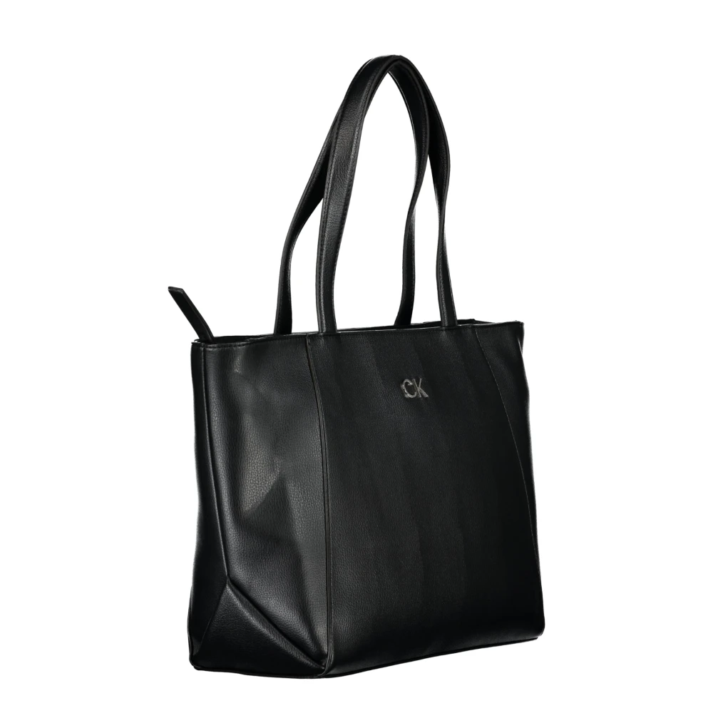 Calvin Klein Zwarte Dames Schoudertas met Rits Black Dames