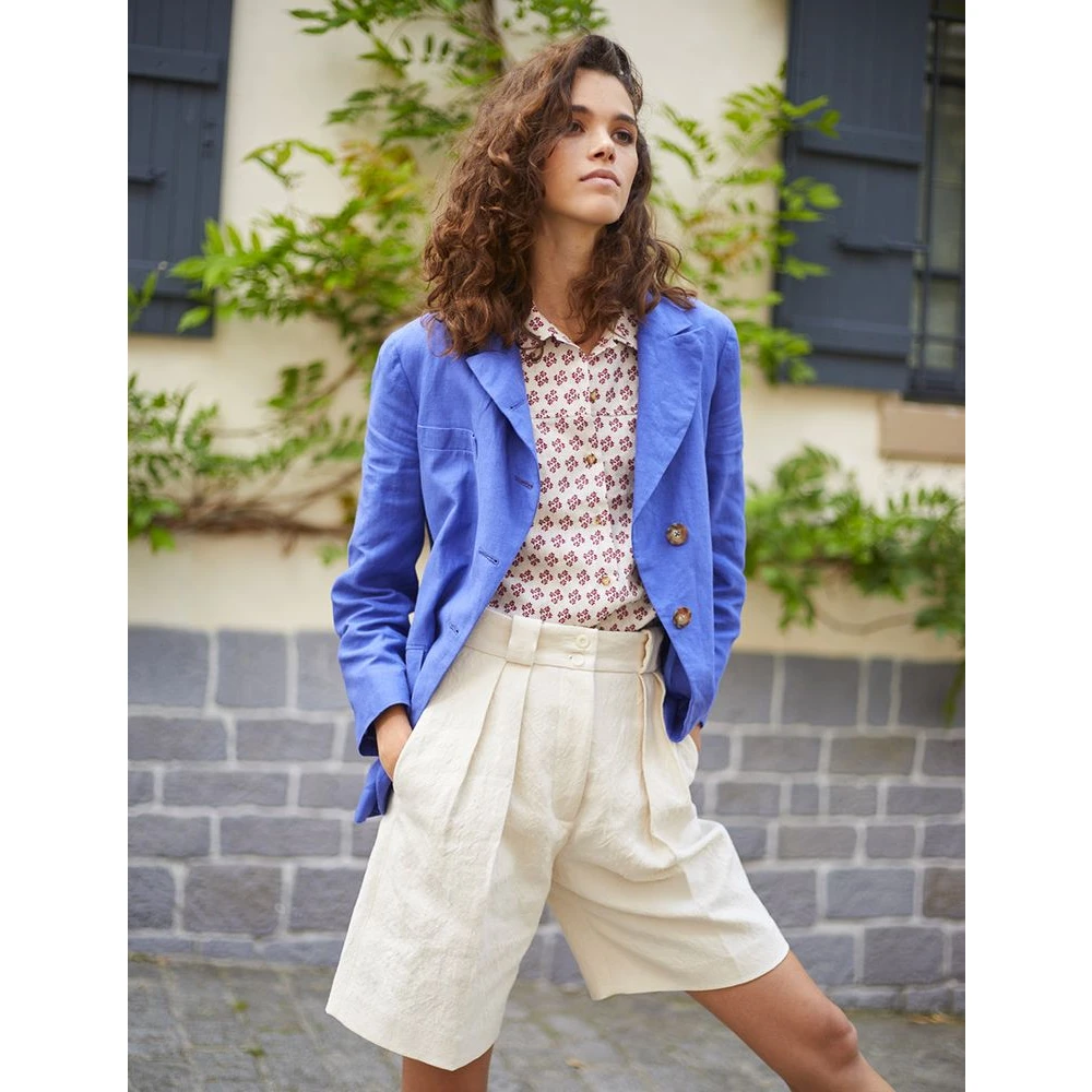 Ines De La Fressange Paris Gedrukte Linnen Blouse Multicolor Dames