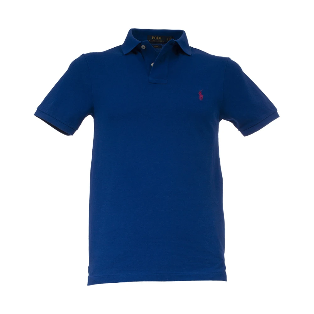 Polo Ralph Lauren Slim-Fit Katoenen Polo Shirt Blue Heren