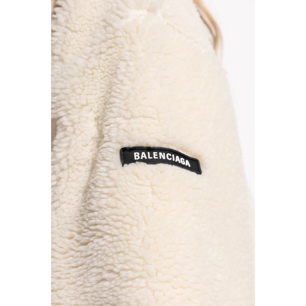 Balenciaga Faux Fur Sweatshirt Beige Dames