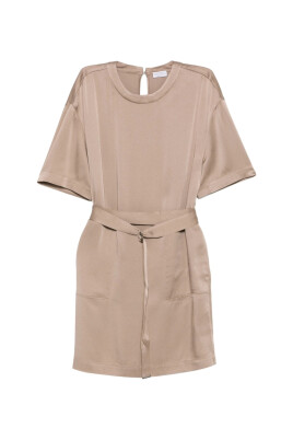 beige-crew-neck-dress-with-self-tie-belt
