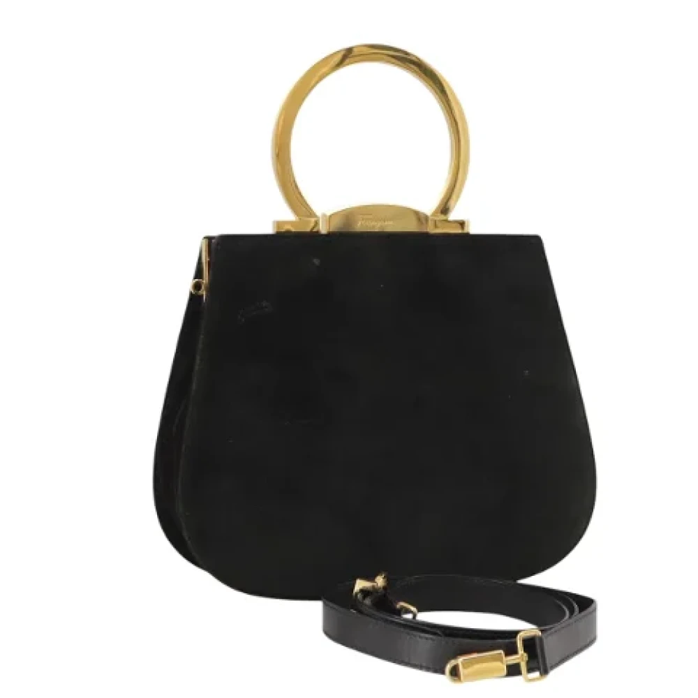 Salvatore Ferragamo Pre-owned Suede handbags Black Dames