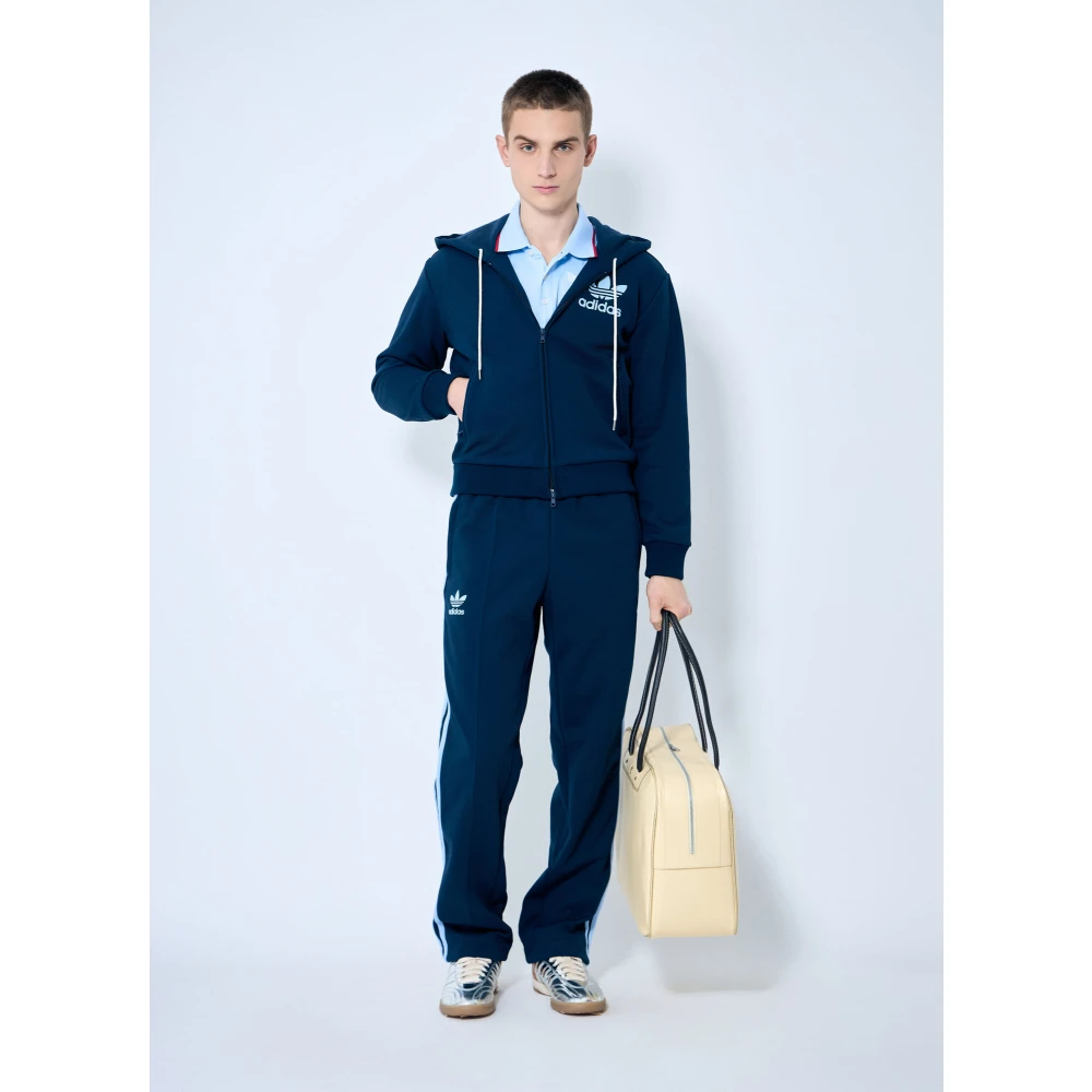 Adidas Logo Zip-Up Hoodie Blue Heren