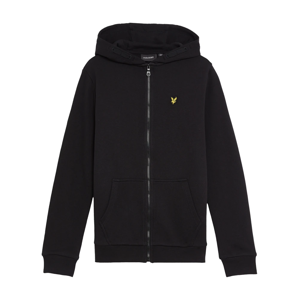 Lyle & Scott Boys Black Kids Sweatshirts, 10 Y, Mid Layers Zip Through Hoodie
