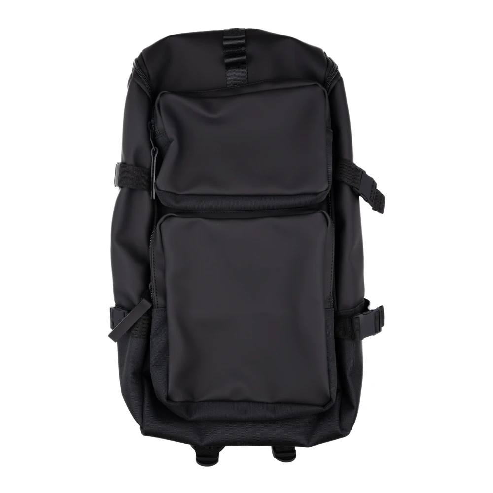 Rains Zwarte Technische Stof Unisex Rugzak Black Heren