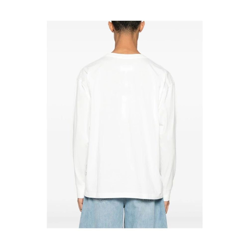 MM6 Maison Margiela Witte Crew Neck Longsleeve T-shirt White Heren