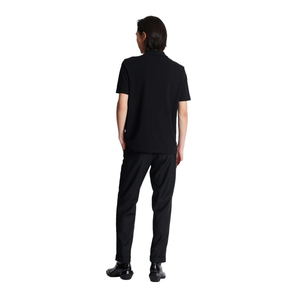 Balmain Polo shirt met korte mouwen en kenmerkend borduursel Black Heren