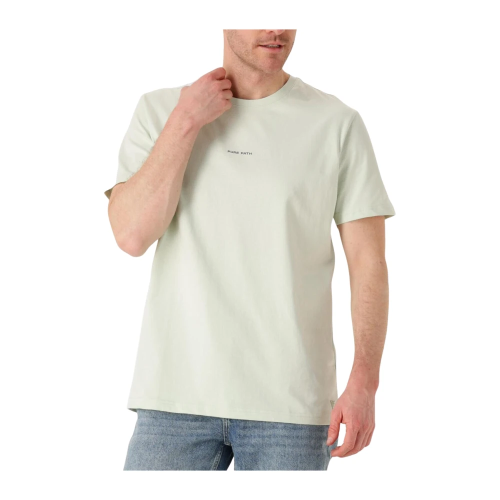 Pure Path Mannen Crewneck T-shirts Regular Fit Green Heren