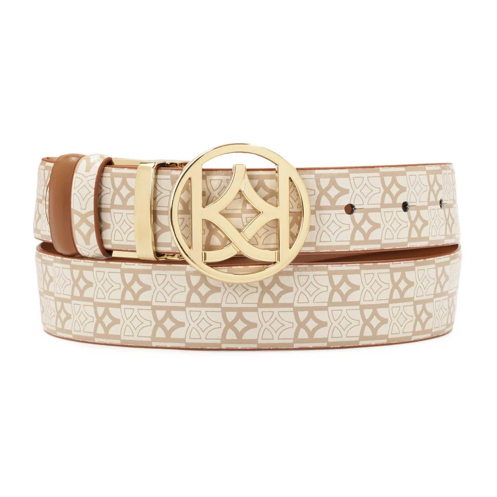 Kazar Beige en bruin dubbelzijdige riem met monogrammen Beige Dames
