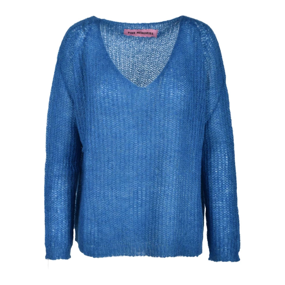 Pink Memories Zachte Gebreide Trui Blue Dames