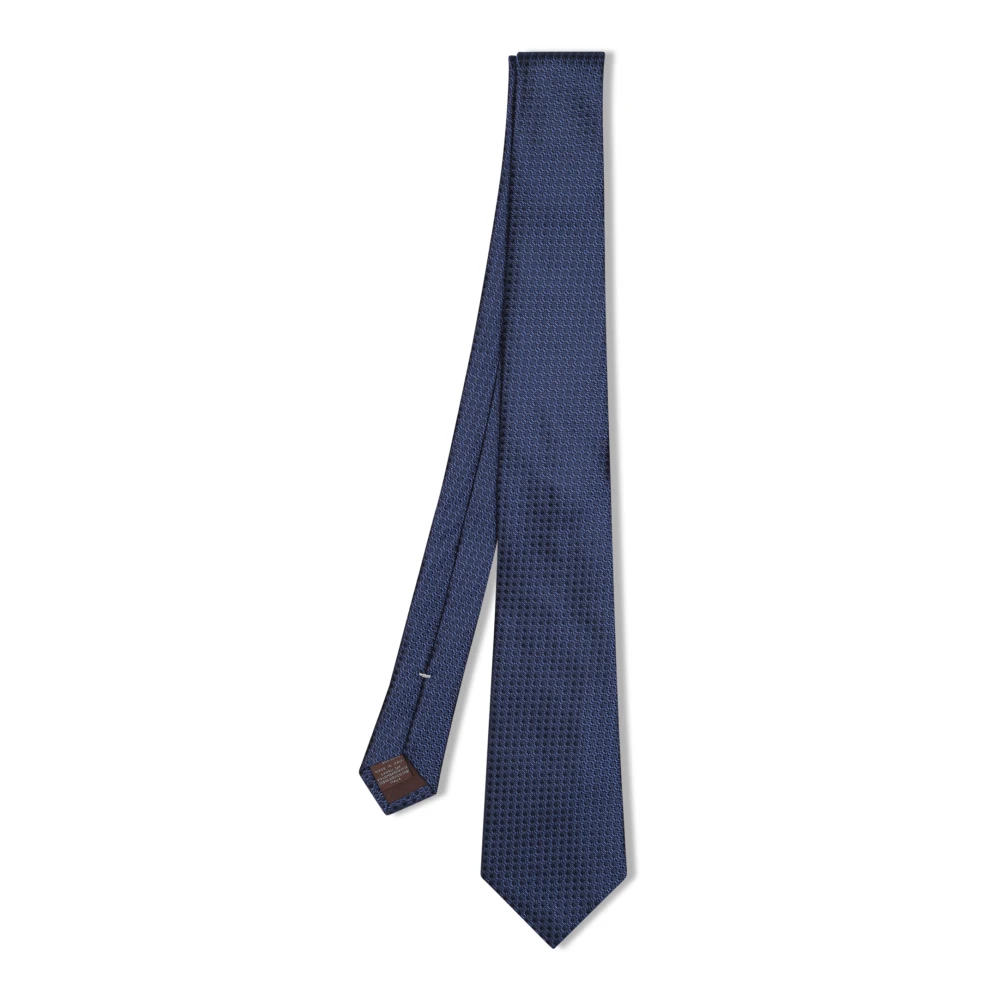 Canali Zijden stropdas met geometrisch ontwerp in blauw Blue Heren